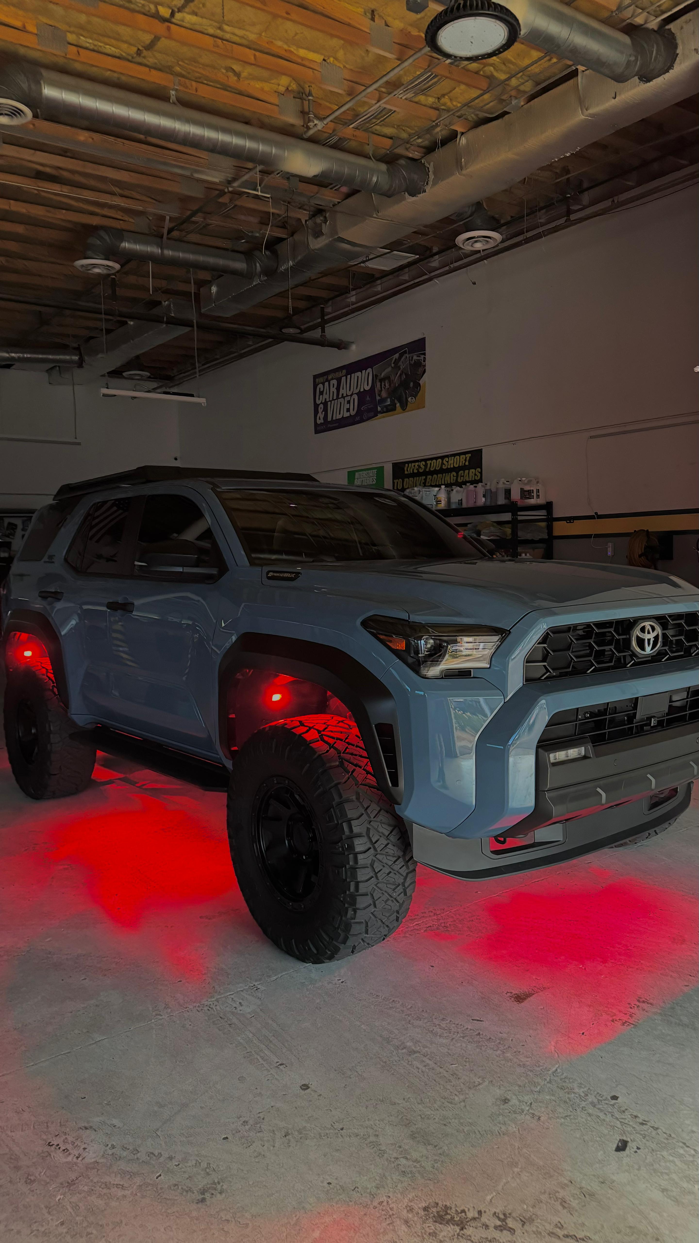 Toyota 4Runner red wheel well lighting