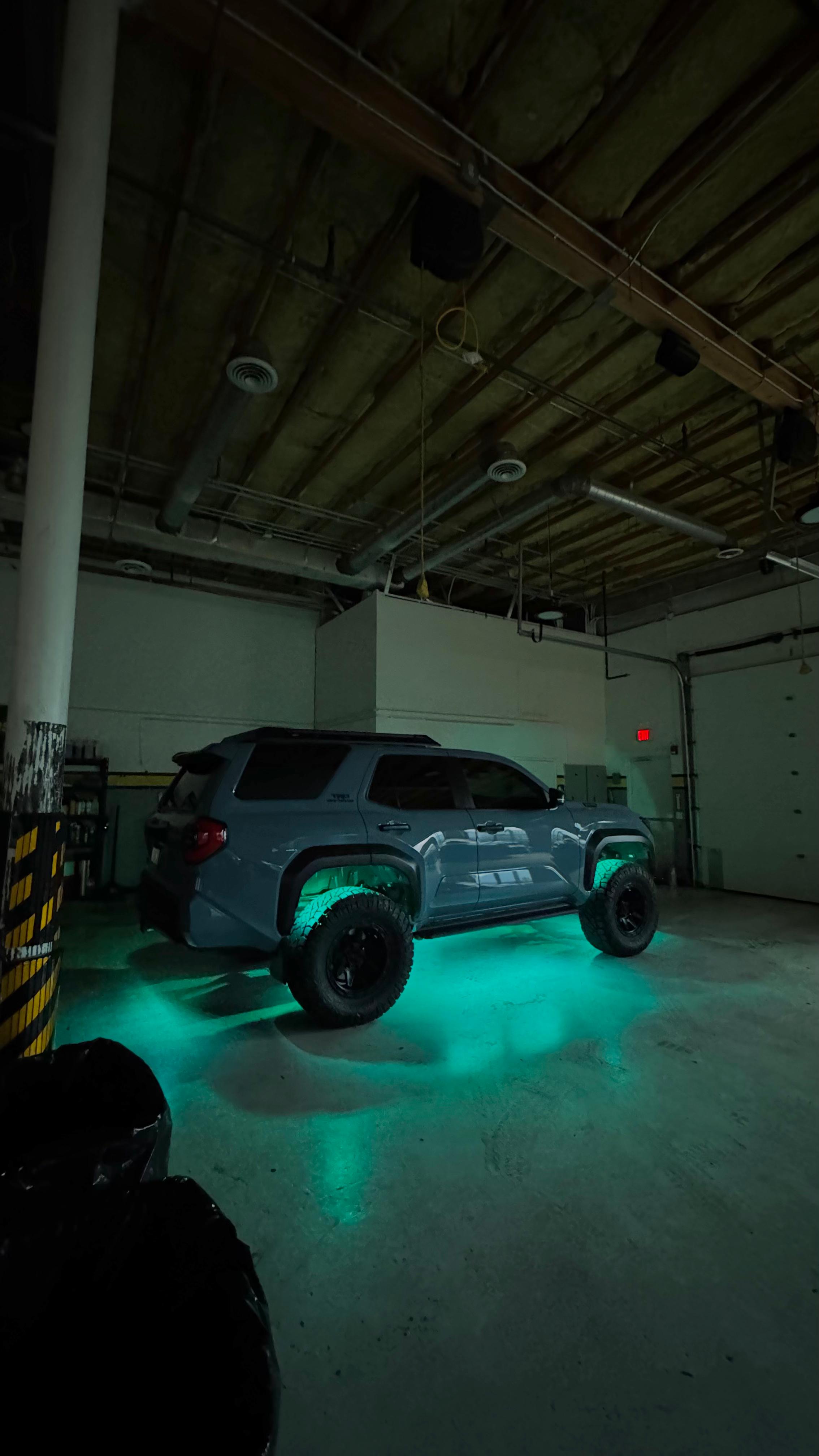 Toyota 4Runner teal underglow